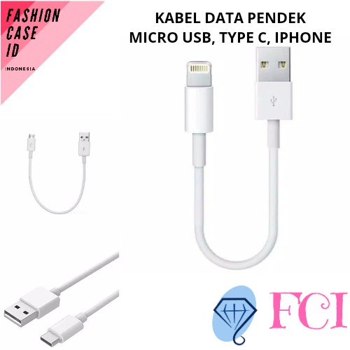 Kabel Pendek Micro, Iphone  Kabel Data Powerbank Tali Pendek 20 Cm - 30 Cm Kabel USB TYPE C / Kabel 