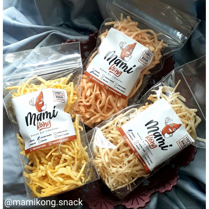 

CAMILAN PAKET GURIH (1 paket isi 3 pcs Mami Kong varian rasa Original, barbeque, jagung manis)