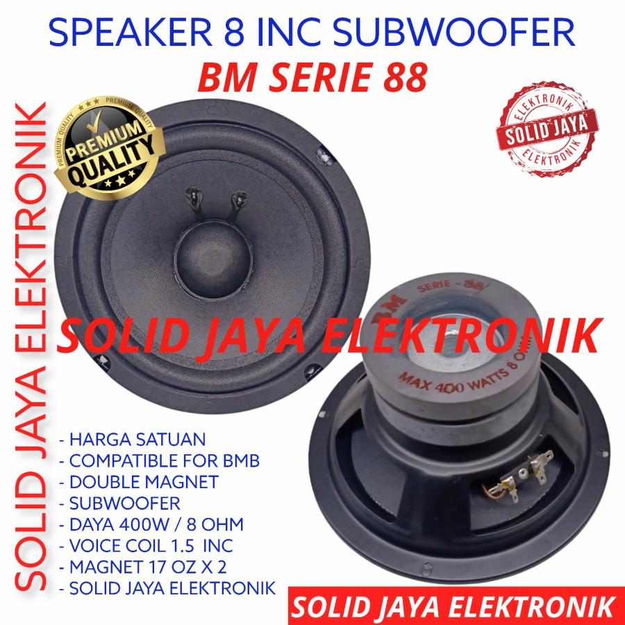 SPEAKER BM 8 INC SUBWOOFER SUB WOOFER FOR UNTUK BMB DOUBLE MAGNET KARAOKE 8 INCH IN 8IN 8INC 8INCH MID BASS VOKAL VOCAL KARAOKE BM 2 MAGNET