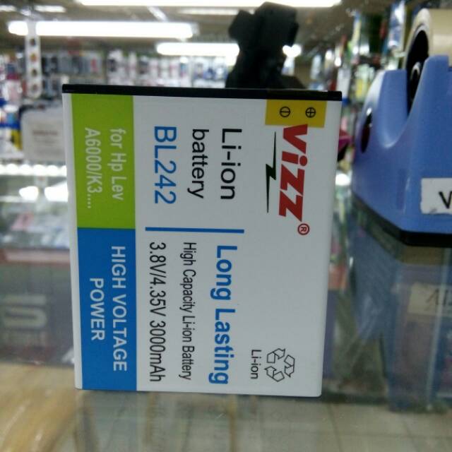 Baterai vizz LENOVO BL242 A6000 K3 LEMON VIBE K5 PLUS A6020 batre battery double power ic original