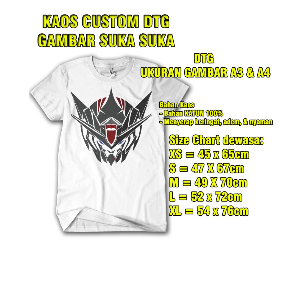  KAOS  CUSTOM  DTG BAJU  CUSTOM  PUTIH DEWASA KAOS  PRINTING DTG 