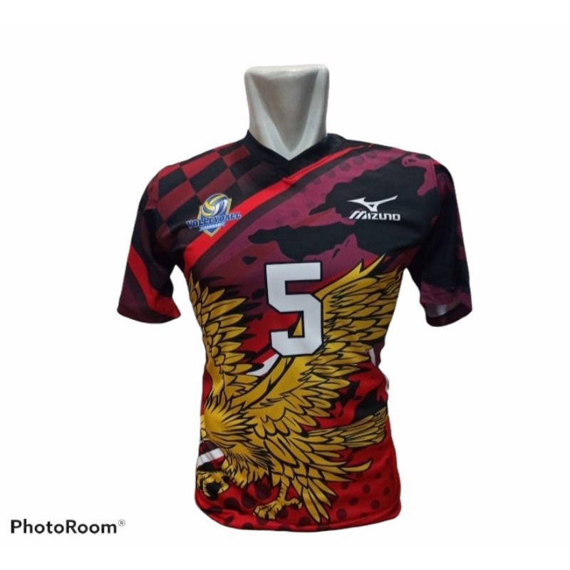 atasan olahraga bola voly printing custom nomor rajawali new