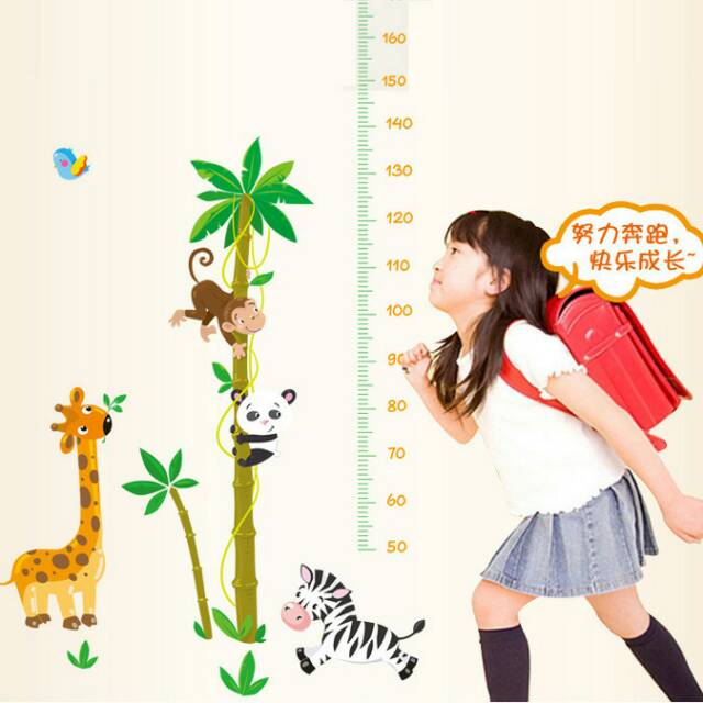 RELIZA Wall Sticker / Stiker Dinding GROW UP ANIMALS TINGGI BADAN ANAK HEWAN  AY9180