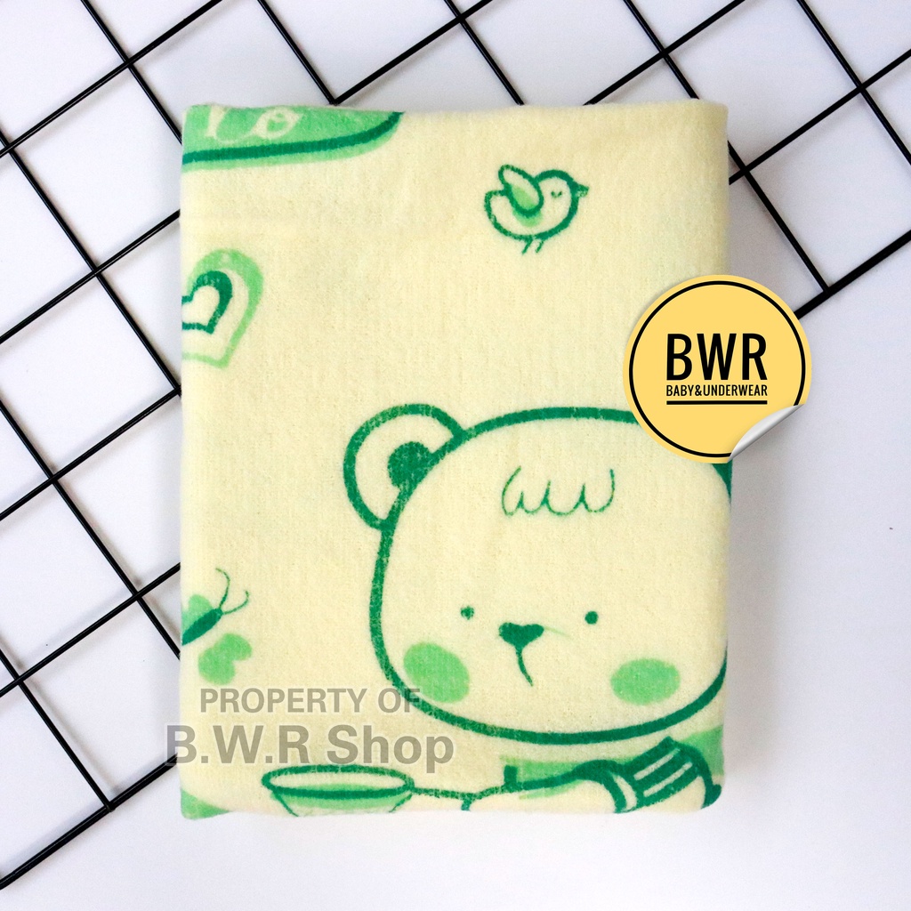 Handuk IVORY PRINT / 60x110 Handuk Bayi Newborn Bulu Kapas Lembut Sablon | Bwr