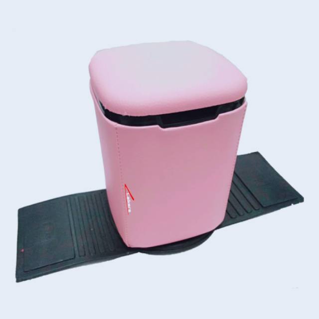 Tempat Sampah Mobil Kulit PINK