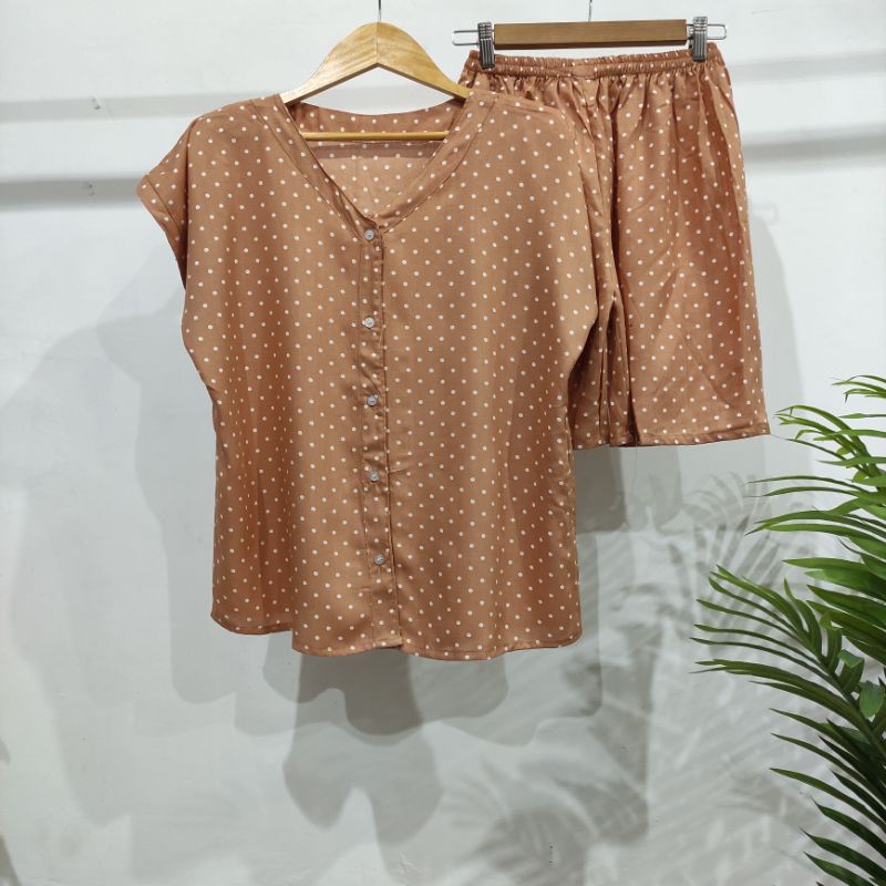 PIYAMA KANCING PENDEK HITS PIYAMA KANCING BUSUI | PIYAMA RAYON | HOMEWEAR-PD NK13