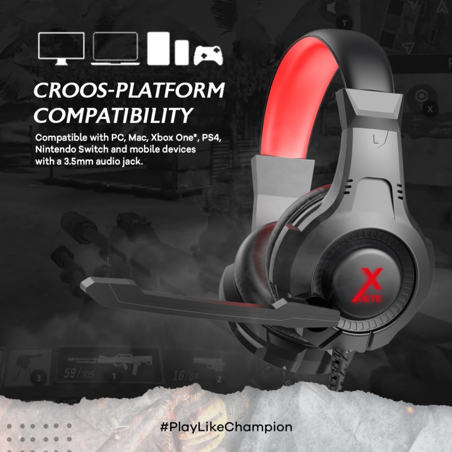 JETE X Gaming Series Headset Gaming | Headphone Gaming  Noise Cancelling JETEX GA2 - Garansi Resmi 2 Tahun