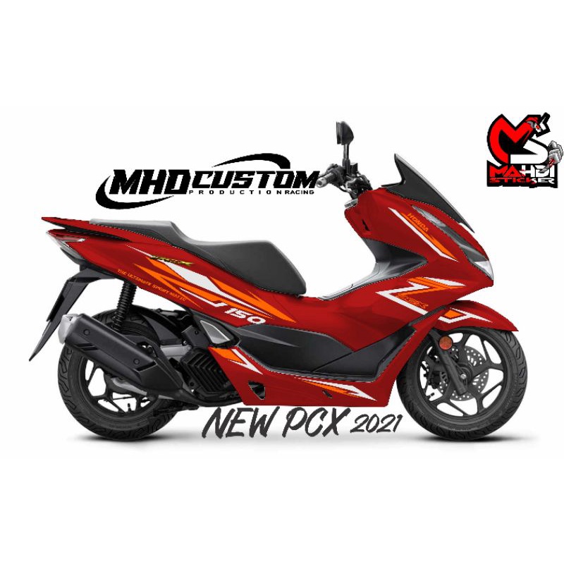 (COD) stiker cutting list bodi honda pcx 160 sticker cutting pcx 20210Sticker PCX HITAM cutting stik