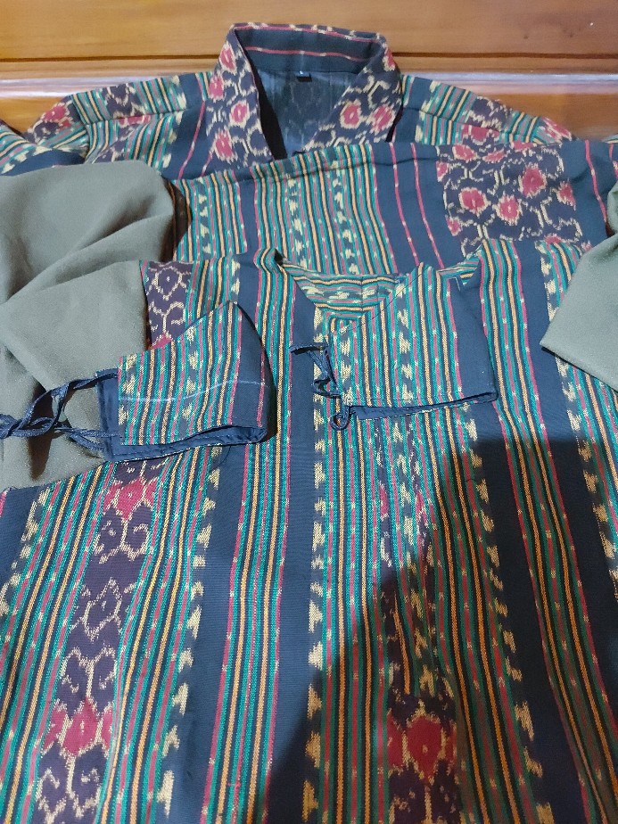 Couple Gamis Tenun/couple Gamis Syari/couple Batik Murah/sarimbit Tenun Terbaru (busui Friendly)