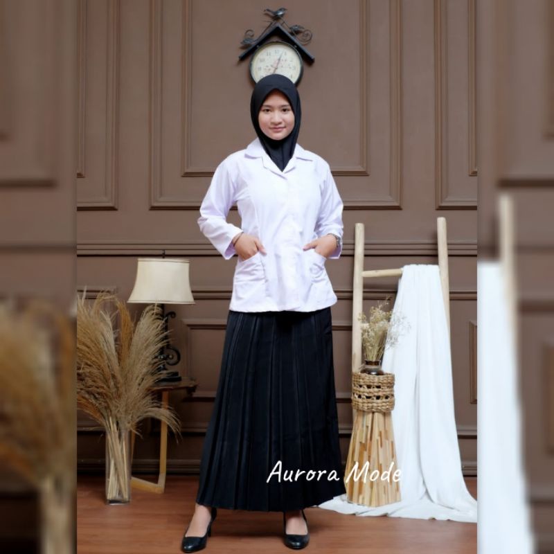 Seragam kemeja Putih wanita PNS/ASN, Baju Putih Guru, Baju PPL, PDH, Perawat, Bidan PDH Putih Wanita