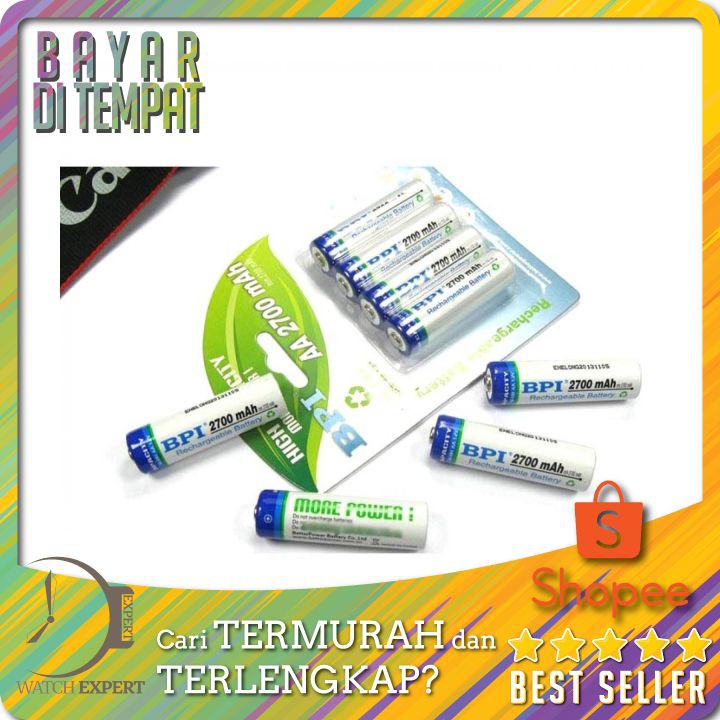 TERLARIS AA Battery 2700mAh with Button Top 4 PCS