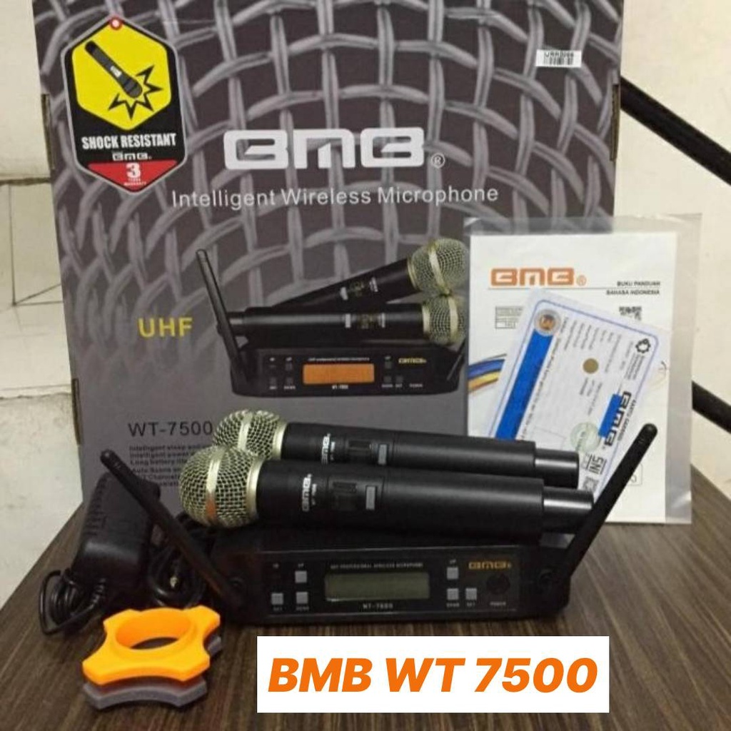 Mic Wireless BMB WT-7500 WT7500 Original BMB Mic Vokal UHF Original