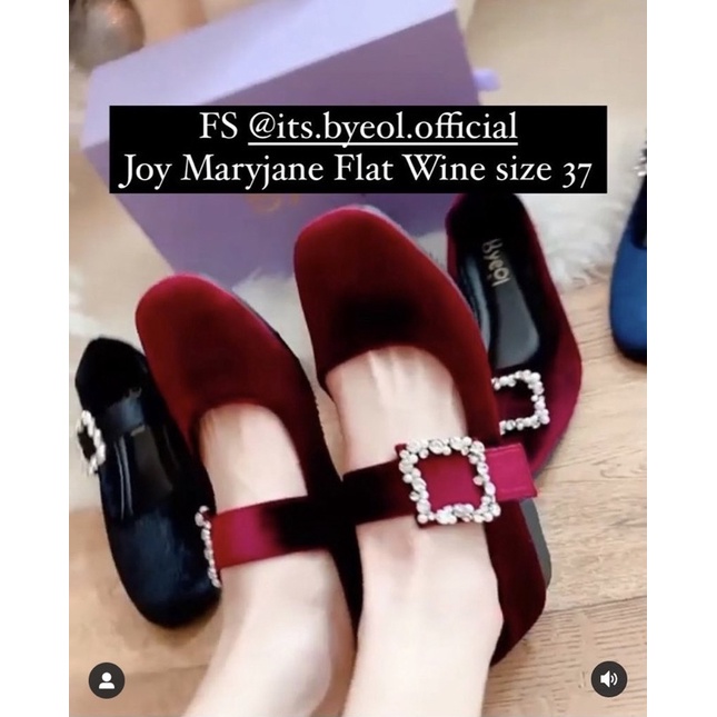 its.byeol.official itsbyeolofficial joy maryjane flats wine sz 37