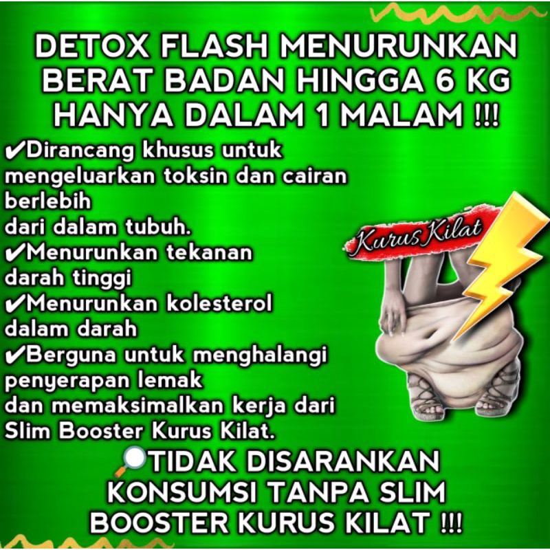 KURUS KILAT DETOX FLASH Pelangsing Obat Diet Herbal Ampuh Penurun Berat Badan Korset