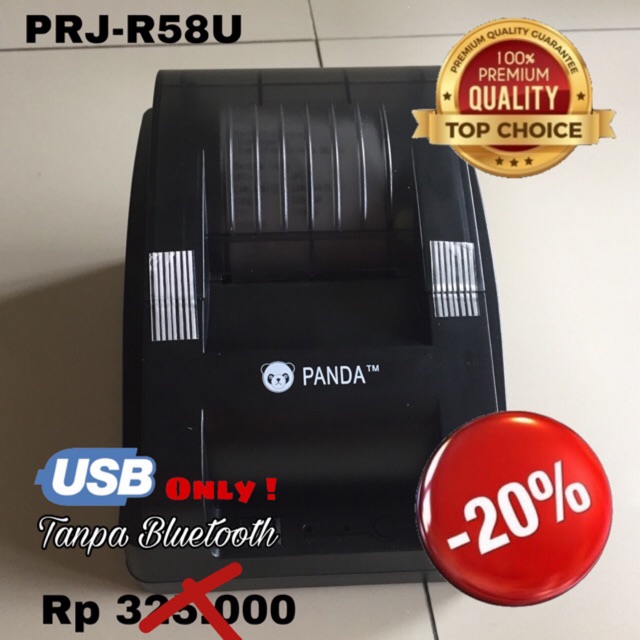 MINI DESKTOP RECIEPT POS PRINTER KASIR/PPOB PANDA PRJ-R58U KERTAS THERMAL 58MM (USB TANPA BLUETOOTH)