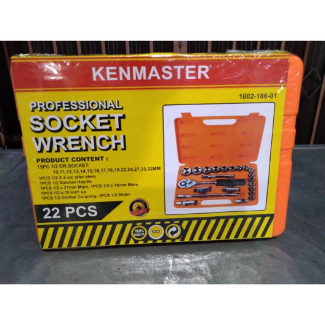 KENMASTER socket wrech kunci sok socket shock set 22 pcs 22pcs ORIGINAL