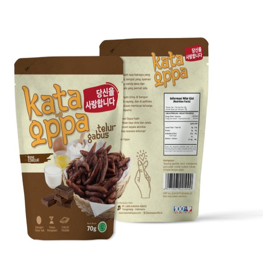 

Kata Hati Oppa - Telur Gabus Rasa Cokelat - 70gr