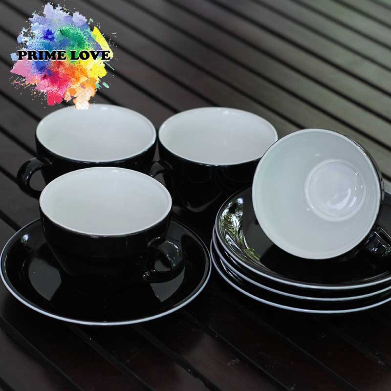 4PCS Gelas Cangkir Set Keramik Perlengkapan Cafe untuk Cangkir Kopi Late Gelas Teh dan Kado Souvenir - CS200