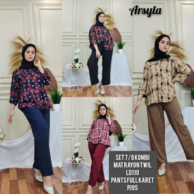 ARSYLA SET//ONESET ARSYLA LENGAN 7/8  RAYON TWILL//SET ANDIN//MAMA ROSSA