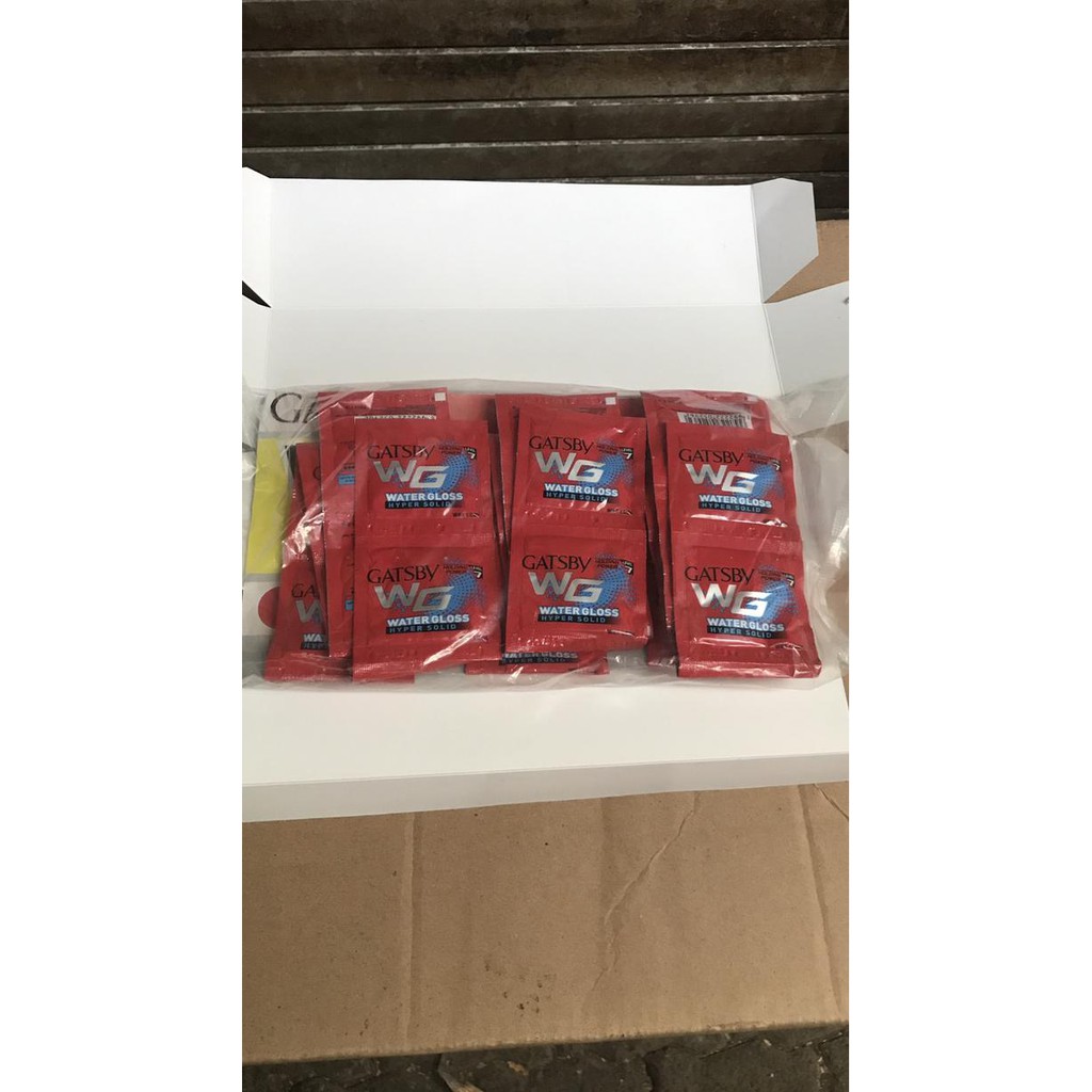 Gatsby WG Sachet 1 Renceng 3 Lusin Water Gloss Merah Hard Hyper Solid