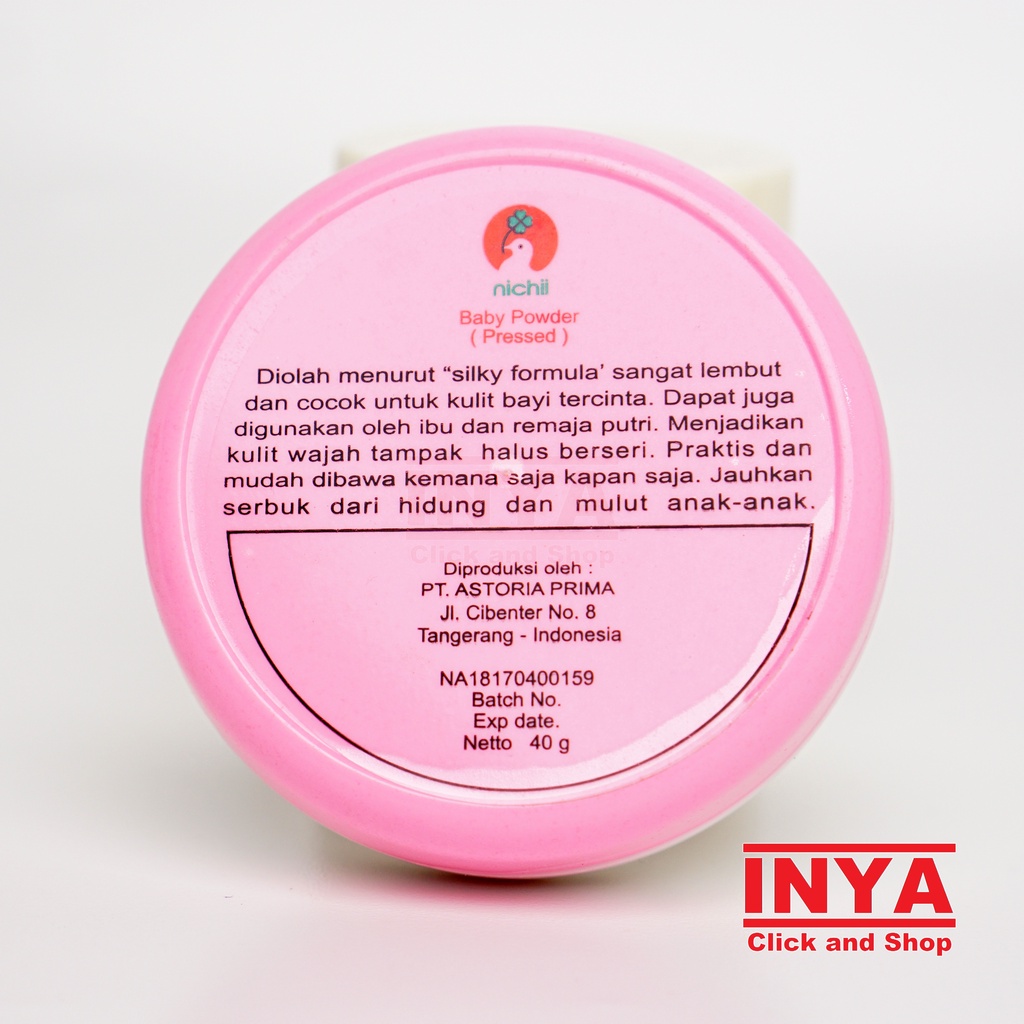 NICHII BABY POWDER PRESSED SILKY WHITE 40gr - Bedak Bayi