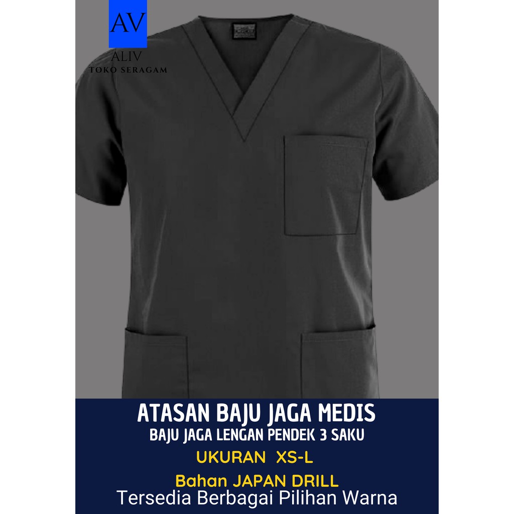 Baju Jaga Medis APD OK Doctor Scrub Premium Japan Drill  Ukuran XS-L