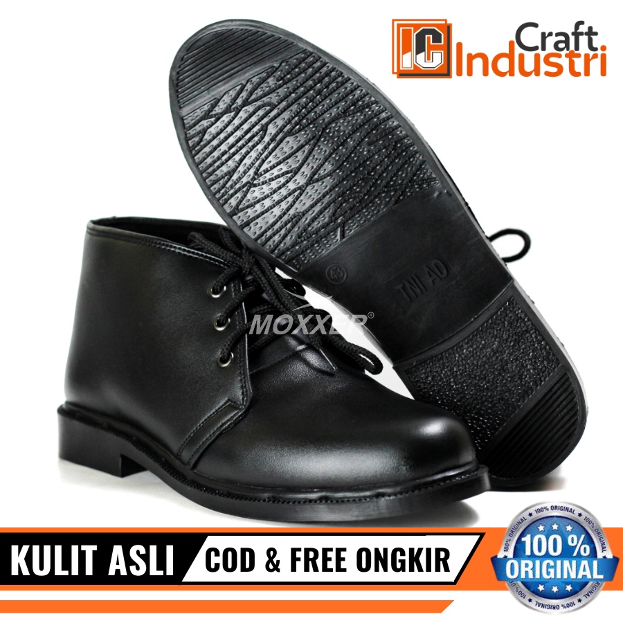 SEPATU DINAS KULIT ASLI SATPAM SECURITY PASKIBRAKA PRIA OXFORD TNI POLRI TALI HITAM - BT03