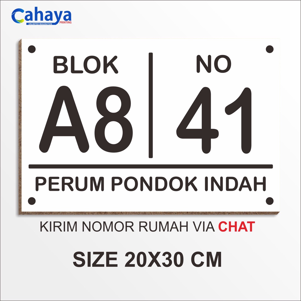 Custom Nomor Rumah Kayu MDF / Papan Nomer Rumah Berkualitas Type C78