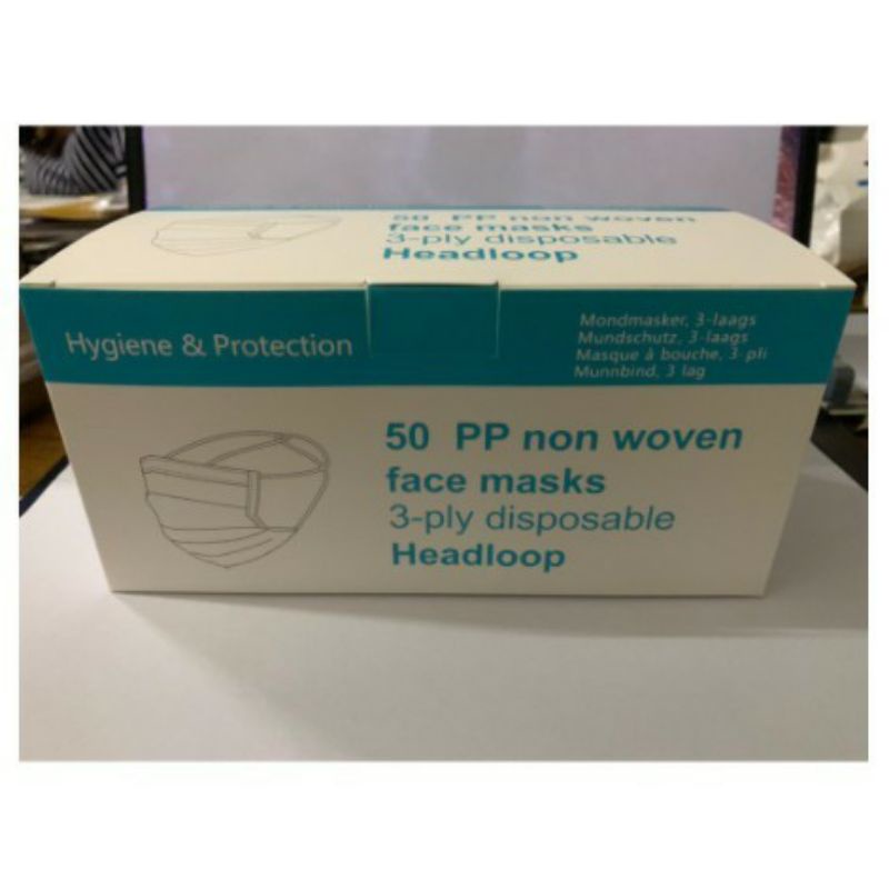 Masker Medis 3ply Earloop Headloop / Masker Kesehatan 3ply / Masker Antivirus dan Bakteri