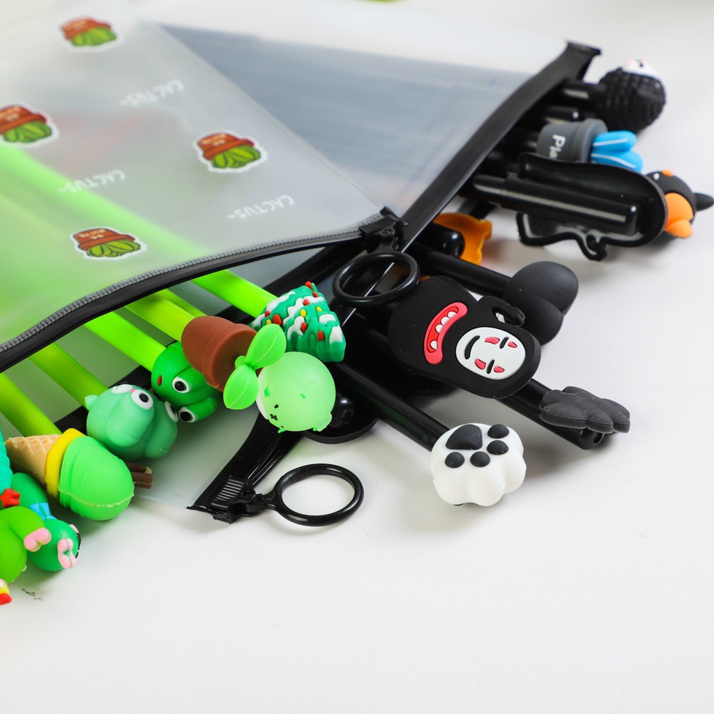

Pena Set Karakter Cartoon isi 20Pcs Plus Pouch Transparant
