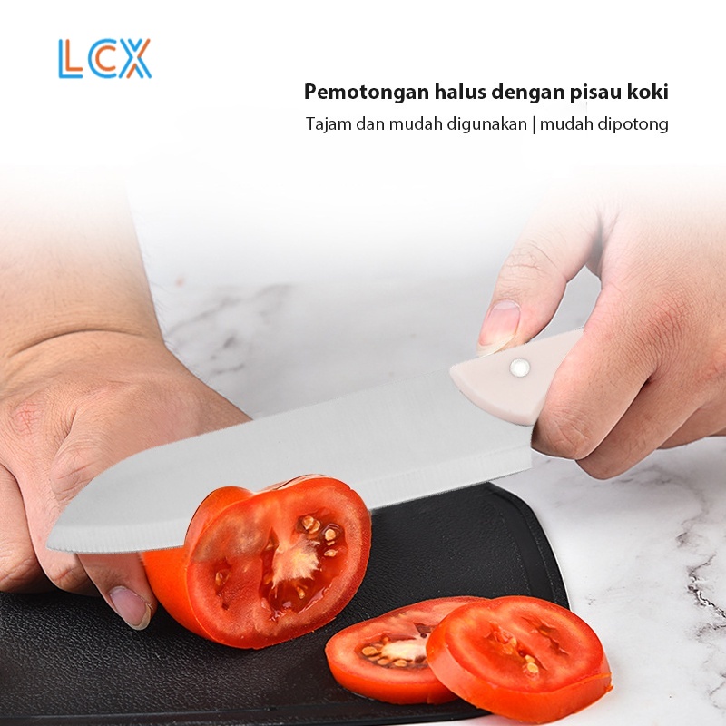 LCX 5 Pcs Pisau Dapur Stainless Steel Pisau Serbaguna Daging Sayuran Buah Ikan Premium Quality