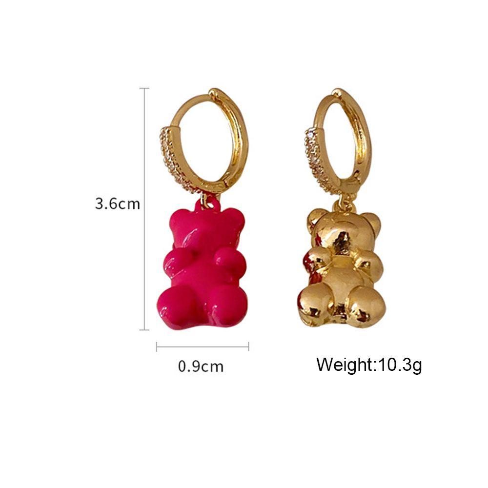 Anting Bentuk Kartun Beruang Bahan Alloy Untuk Wanita