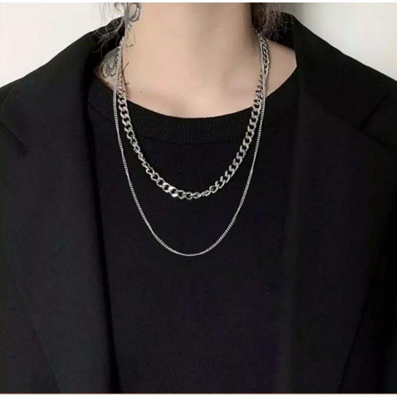 Aksesoris Kalung rantai classic / Chain Necklace wanita vintage retro hiphop grunge murah