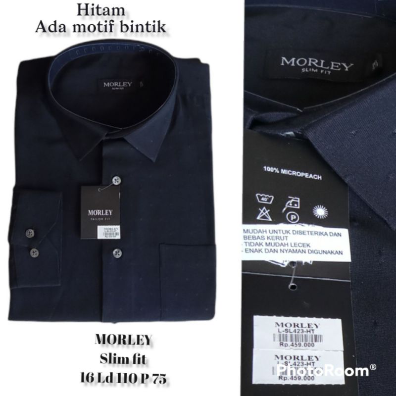KEMEJA LENGAN PANJANG PRIA HITAM MORLEY BRANDED ORIGINAL MATAHARI KMJPRMRLY227