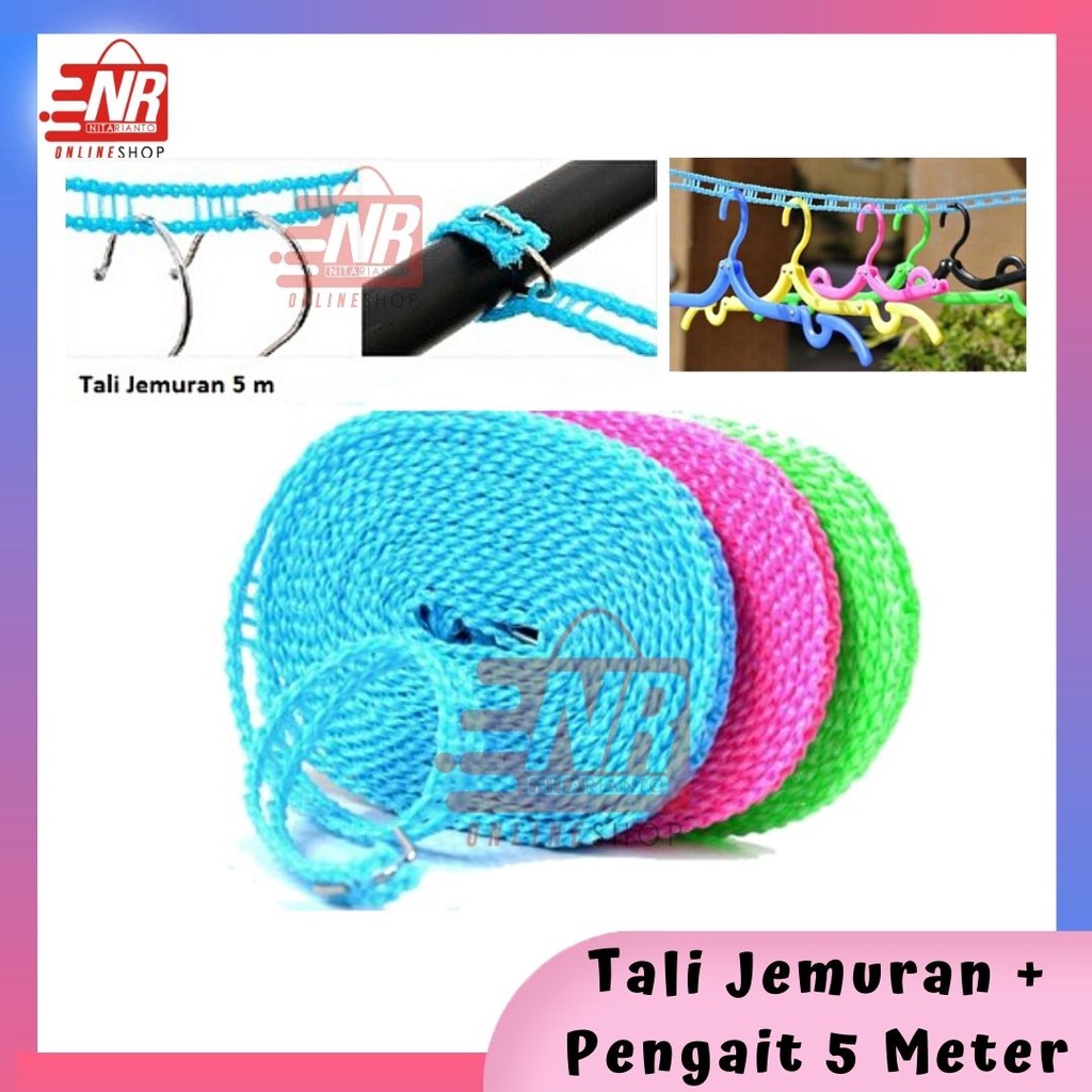 Tali jemuran / Jemuran baju / Jmeuran hanger / Tali jemuran 5 meter / Tali multifungsi