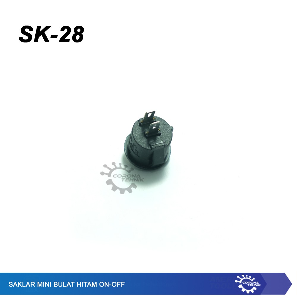 Saklar Mini Bulat Hitam - ON-OFF