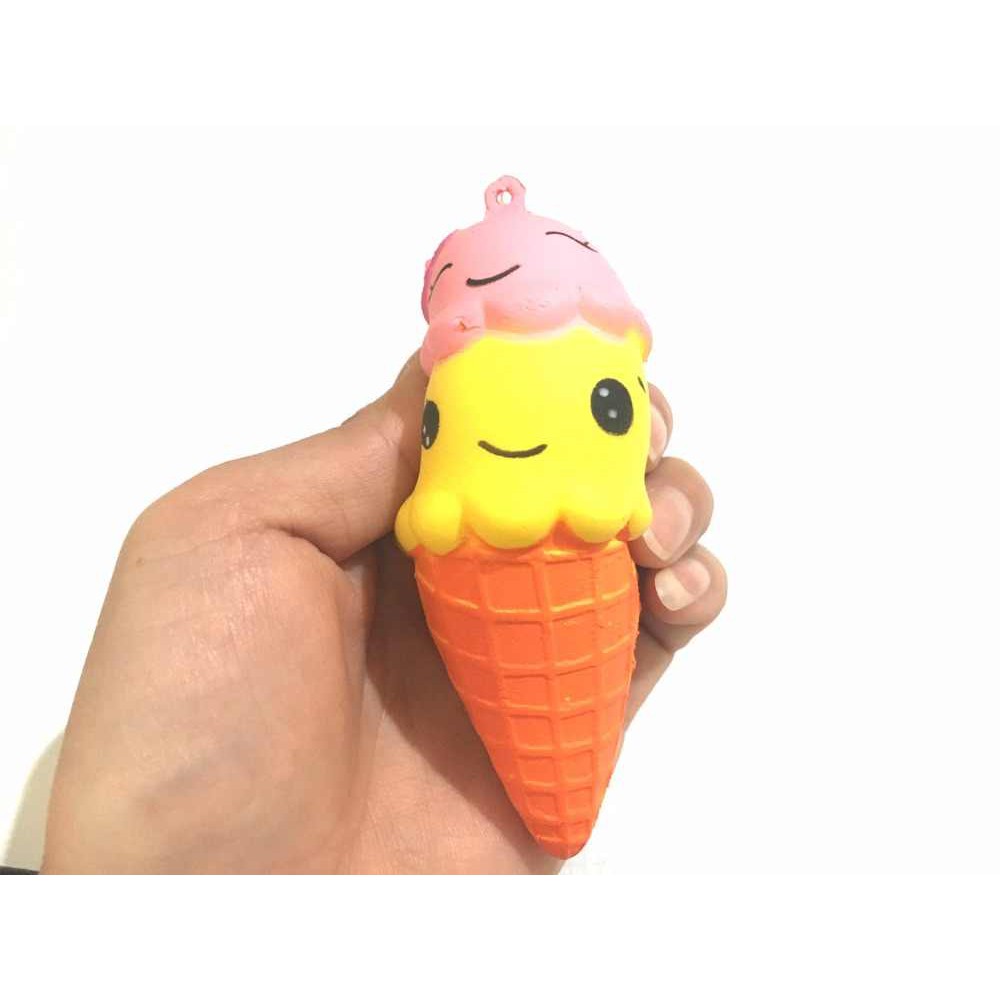 Mainan Anak Squishy Mini Double Head Ice Cream Squishy Es Krim