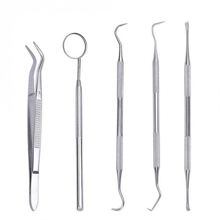 Set Peralatan Dokter Gigi Dental / Set Alat Pembersih Karang Gigi / Pemutih Gigi Kuning Dentist Care 7 PCS Stainless Steel