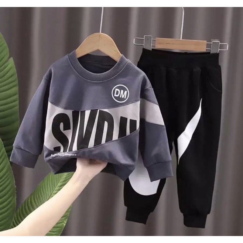 setelan sweater anak motif setelan sweater dan jogger anak motif terbaru 1-5 tahun