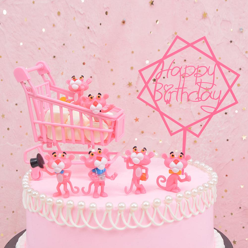 Ornamen Topper Kue Desain Pink Panther Untuk Dekorasi