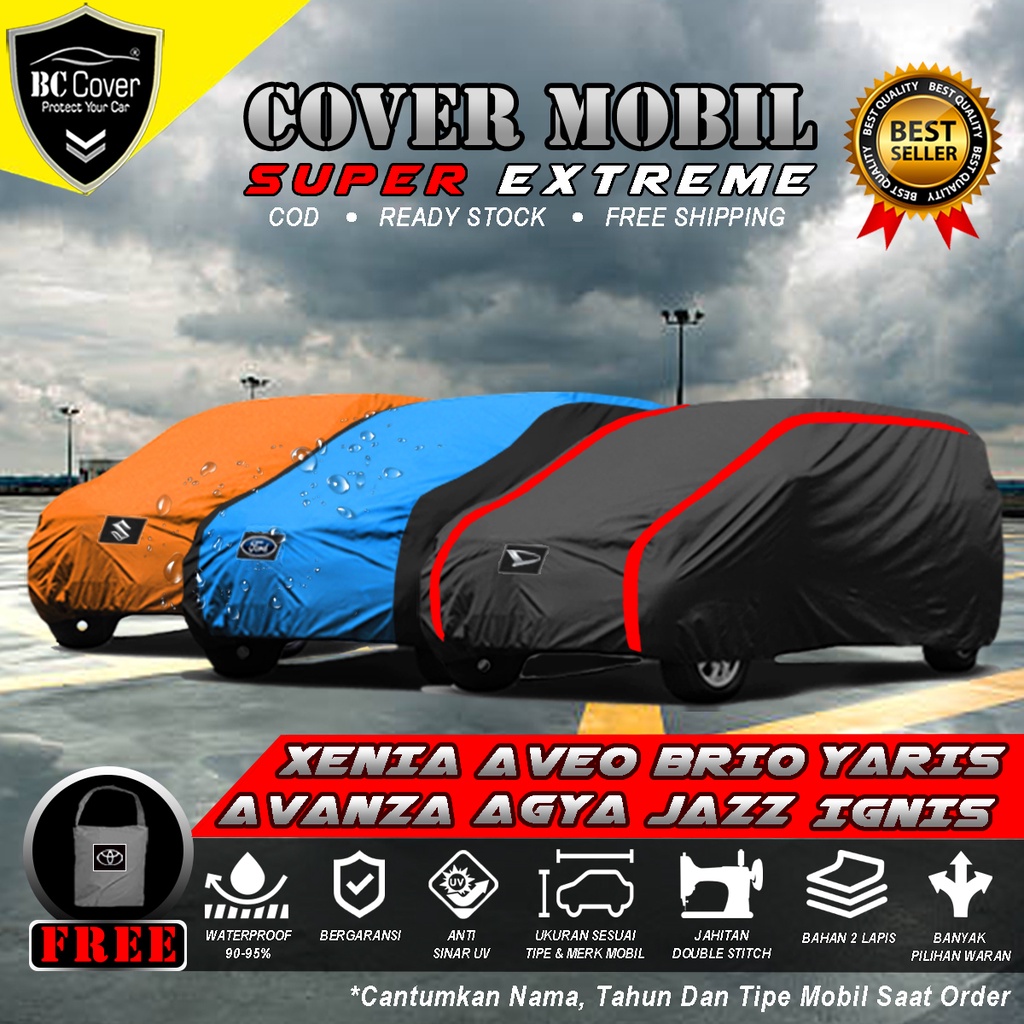 Cover Sarung Mobil Avanza Brio Agya Ertiga Mobilio Jazz Xenia HRV Yaris Anti air Waterproof Outdoor