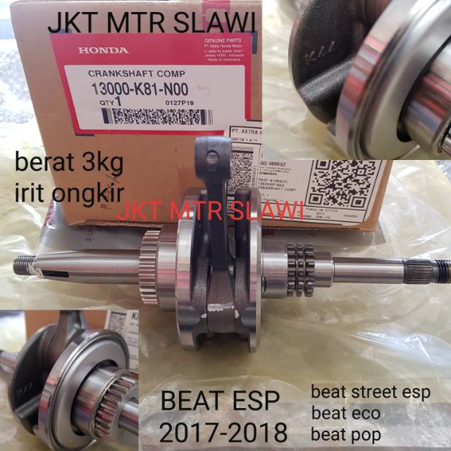 crankshaff assy kruk as assy beat street esp beat pop beat eco  ori honda ahm