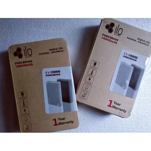 Powerbank Hippo ILO F1 10000 Mah Powerbank Dual USB 21A Powerbank Original Hippo Terlaris