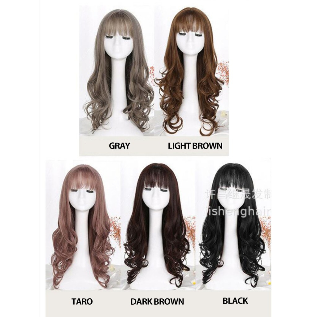 WDA-08 wig daily lolita rambut palsu panjang wavy curly gelombang