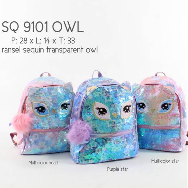 Tas ransel owl sequinflip