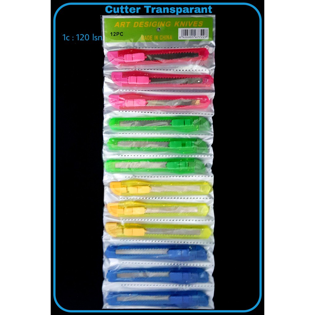 

SOS Cutter Transparan Kecil(12pc)/ Pemotong Kertas / Cutting Blade
