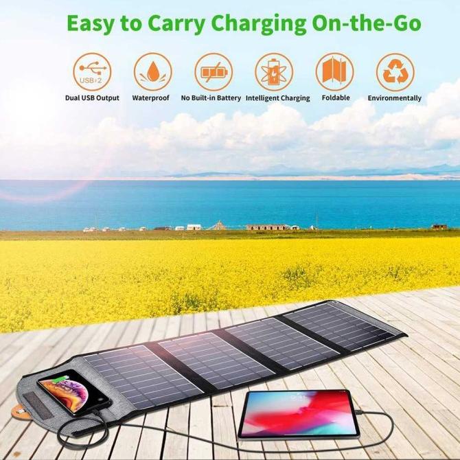 Cas HP solar Cell/charger hp solar panel tenaga surya Camping 22 Watt