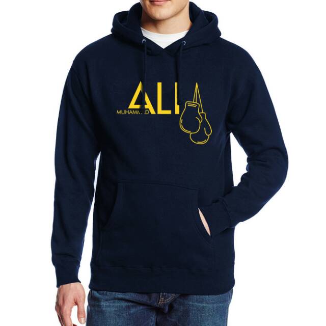 jaket hoodie pria muhammad ali fight petinju