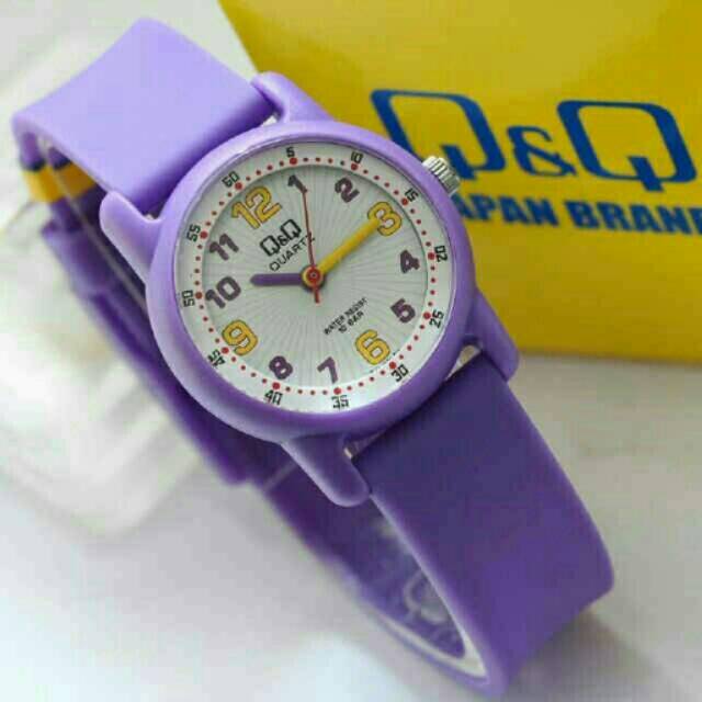  Jam  anak  warna ungu qq VR 41 diameter kecil  analog anti 