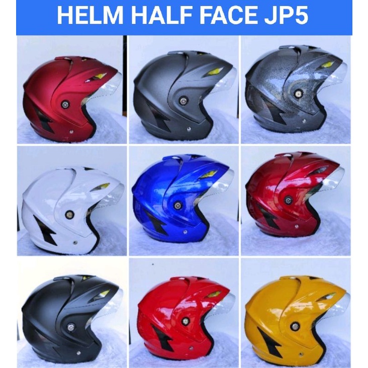 HELM HALF FACE JP5 POLOS UKURAN BESAR